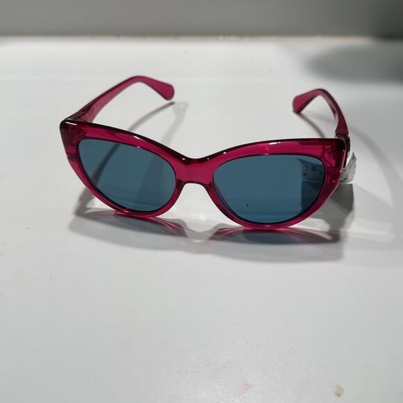 Gucc Cat Eye Sunglasses Red with blue lenses - Picture 4 of 10